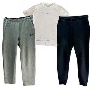Nike Sweatpants Bundle Mens Medium Joggers Athlete T Shirt Activewear Lot Drifit
